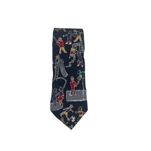 Vintage Tie Save The Children Kids Playground 100% Silk Navy Multicolor